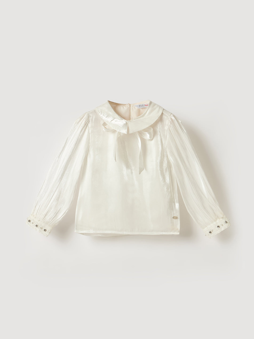 Elle Kids White Solid Round Neck Top