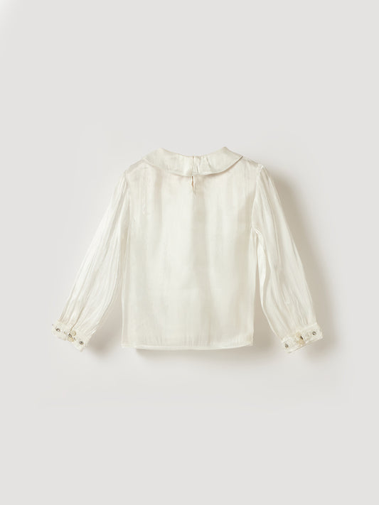 Elle Kids White Solid Round Neck Top