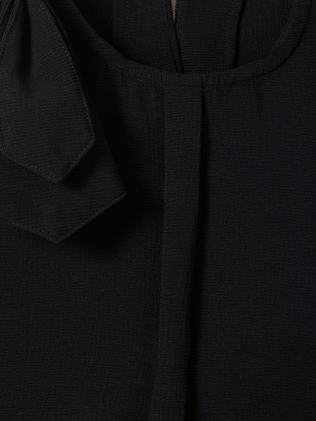 Elle Kids Black Solid Crew Neck Top