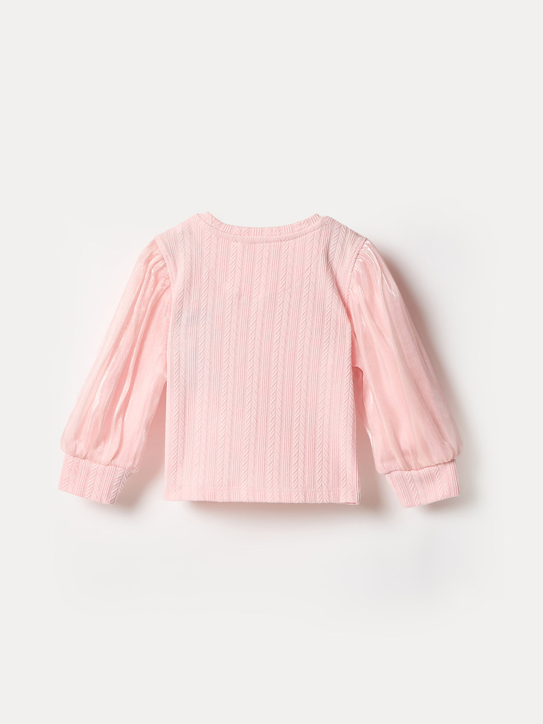 Elle Kids Pink Knitted Raised Neck Top