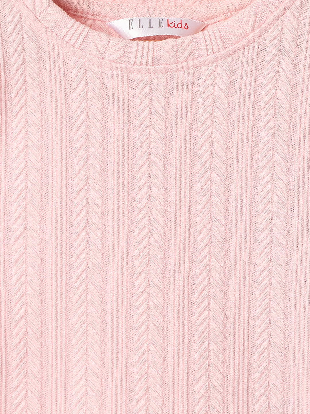 Elle Kids Pink Knitted Raised Neck Top