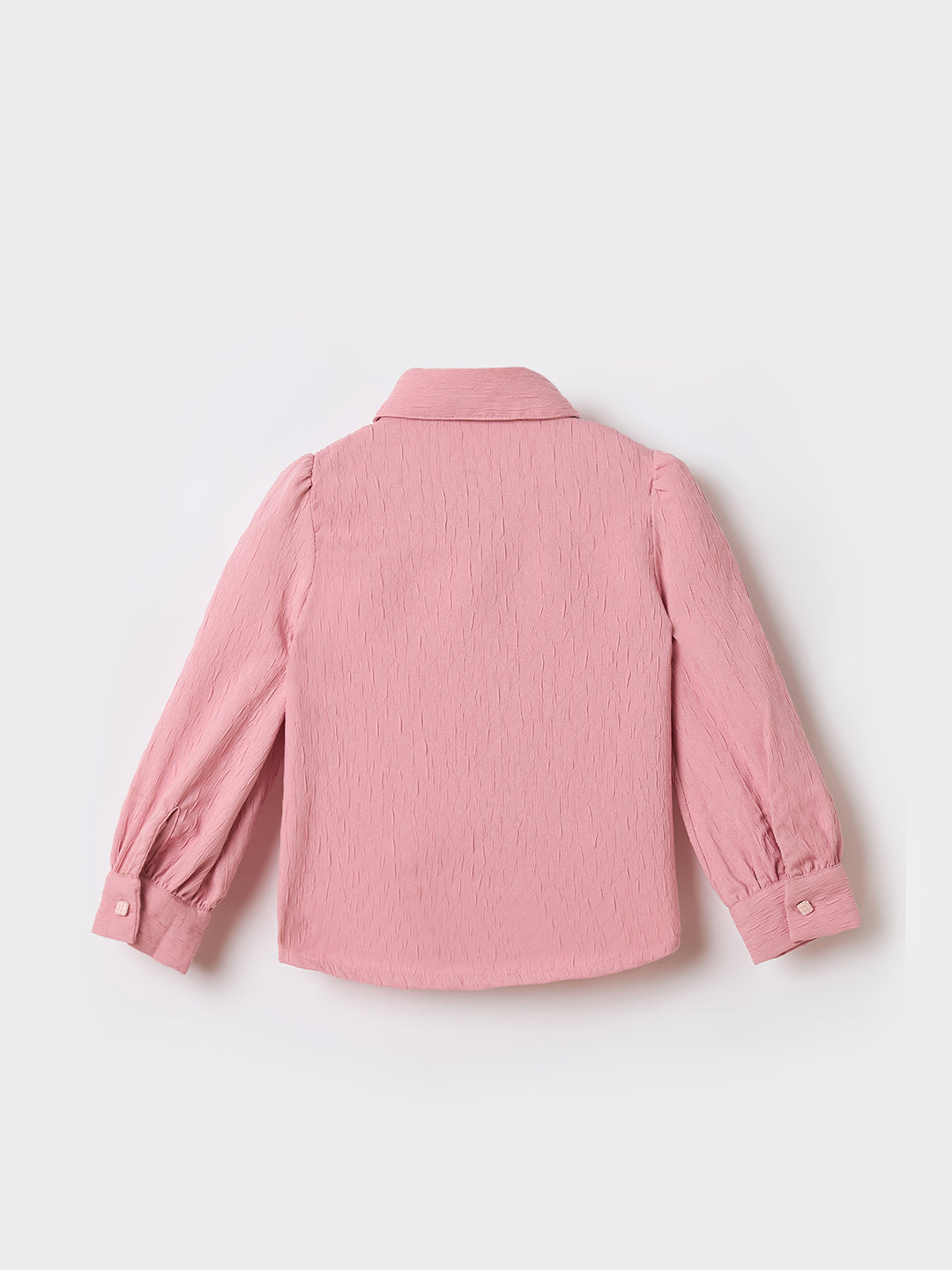 Elle Kids Pink Solid Collar Top