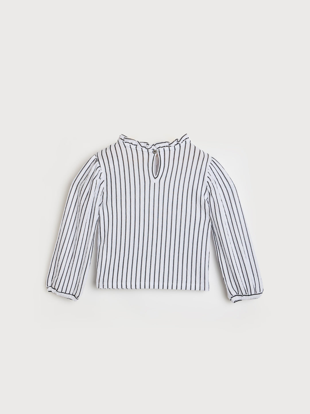 Elle Kids White Striped Round Neck Top