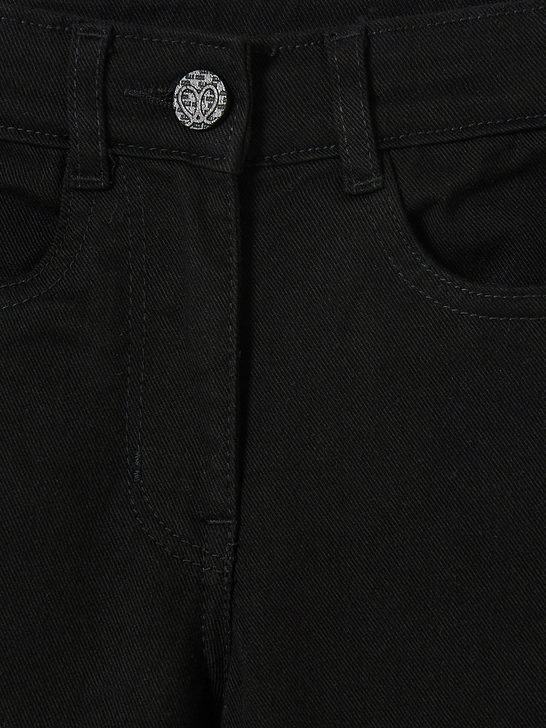 Elle Kids Black Boxy Fit Solid Jeans