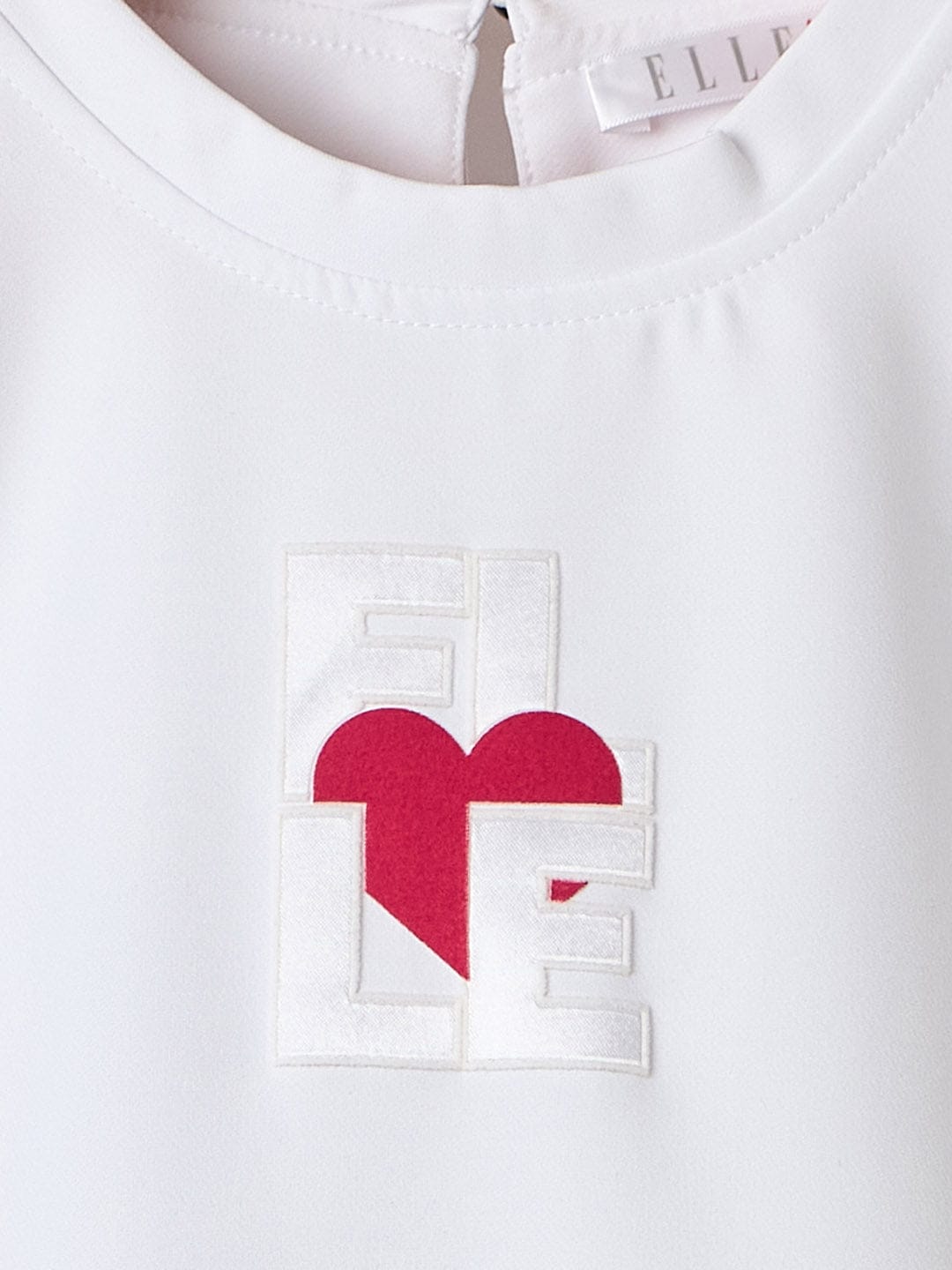 ELLE Girls Blue & White Solid Round Neck Dress