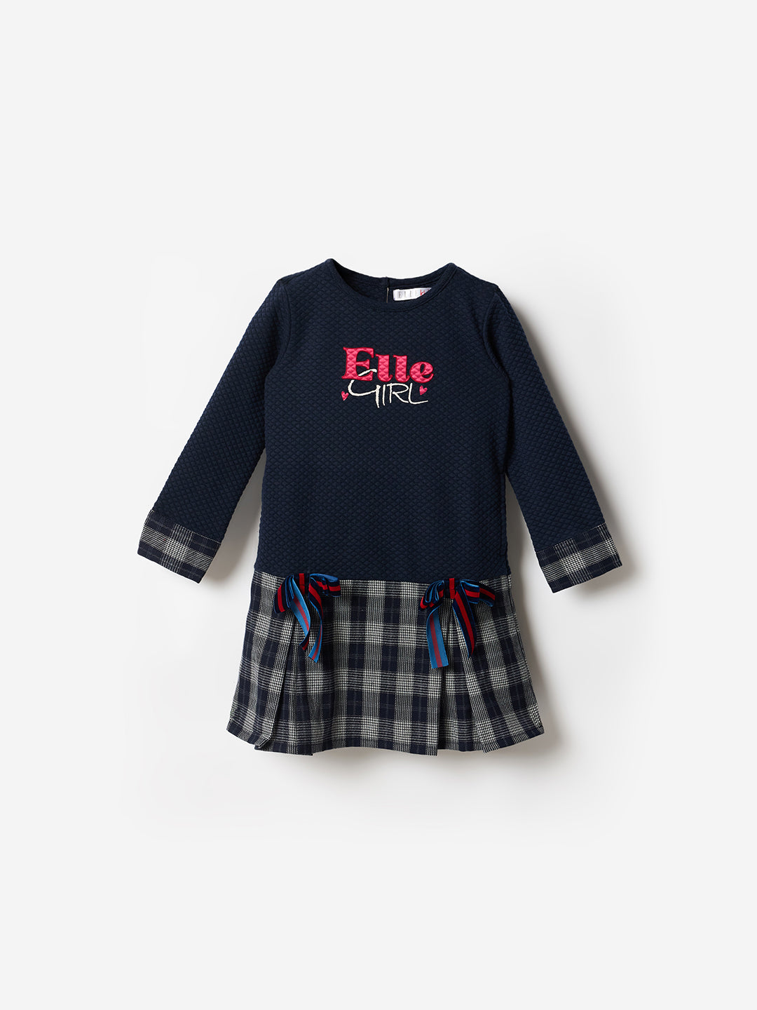 Elle Kids Multi Graphic Round Neck Dress