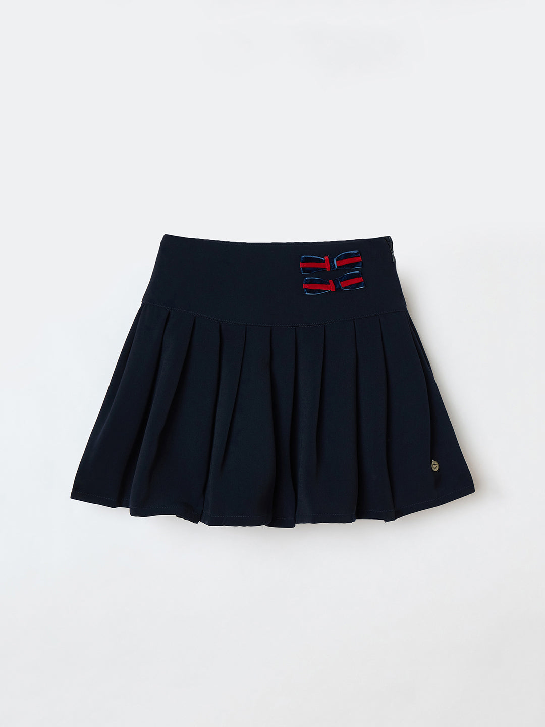 Elle Kids Blue Regular Fit Solid Skirt