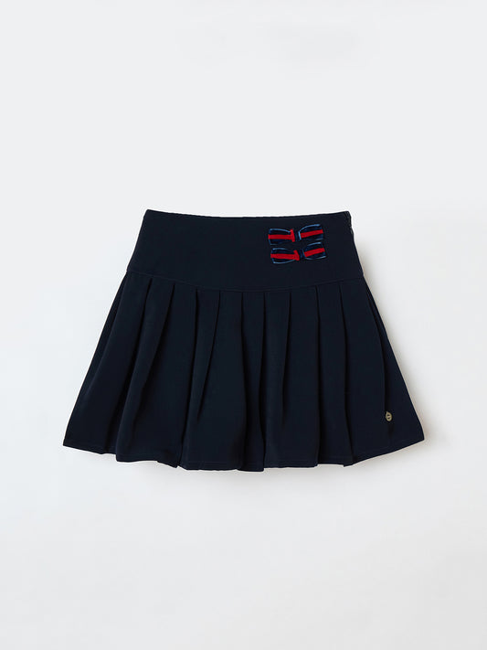 Elle Kids Blue Regular Fit Solid Skirt