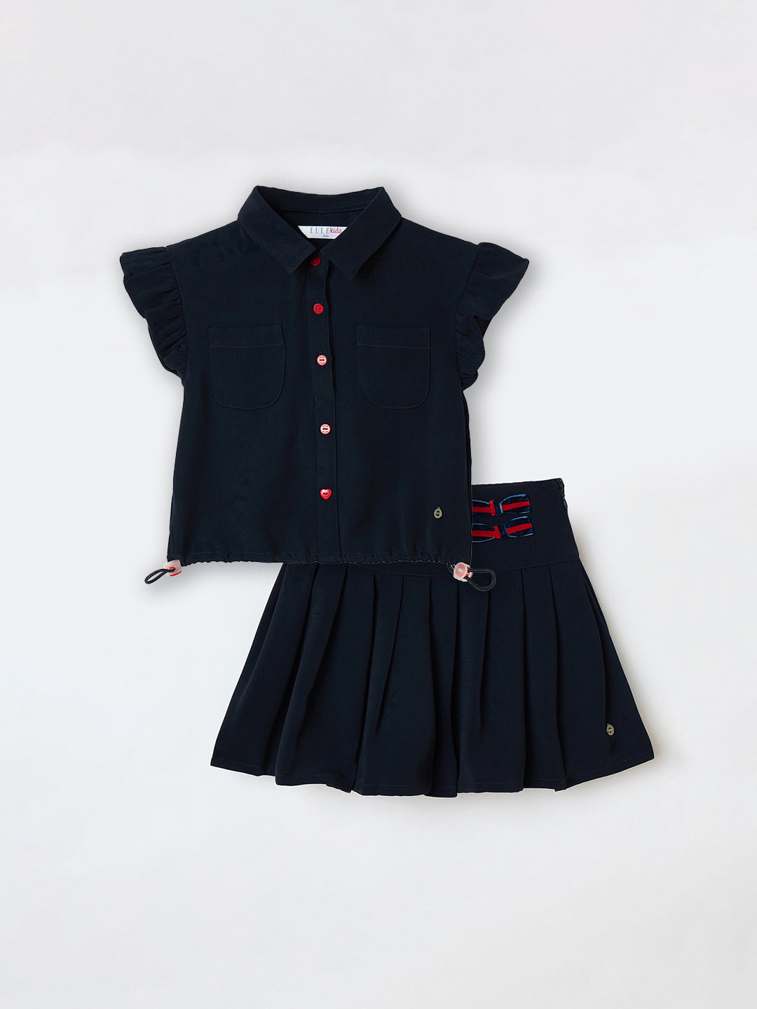 Elle Kids Blue Regular Fit Solid Skirt