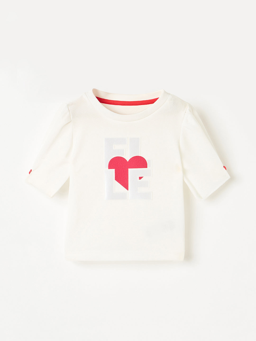 Elle Kids Red Graphic Crew Neck Top