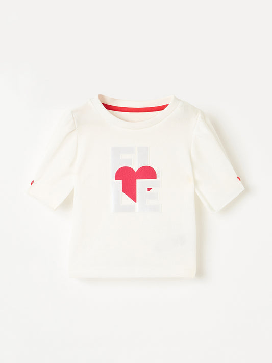 Elle Kids Red Graphic Crew Neck Top
