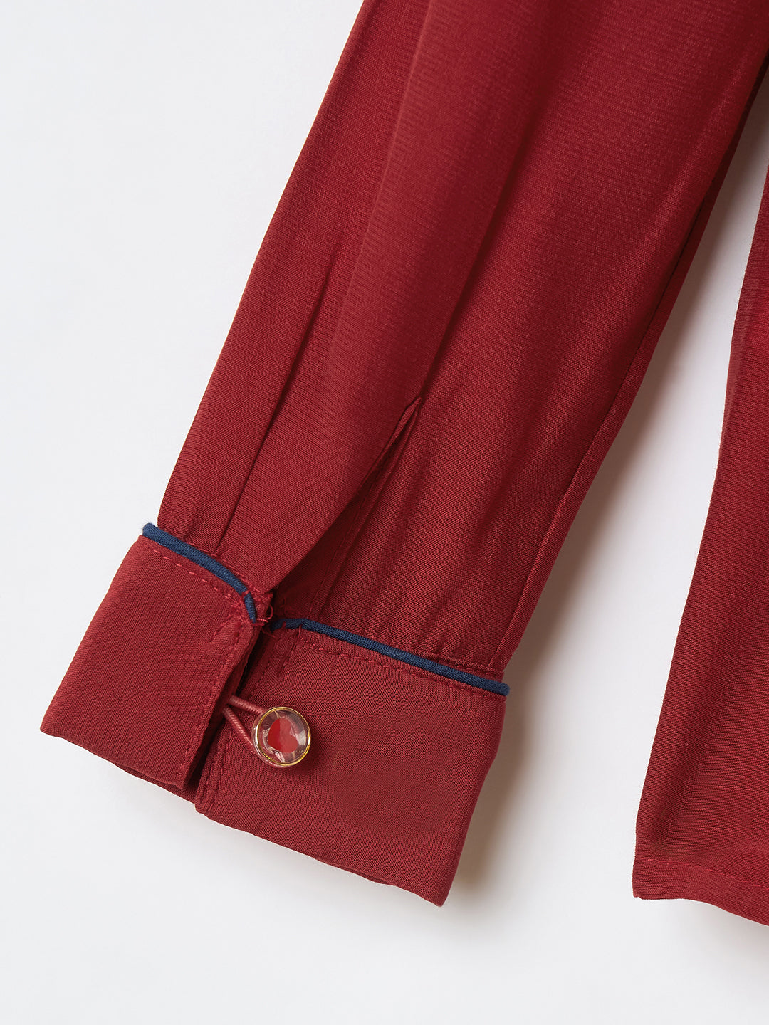 Elle Kids Blue Solid Round Neck Top