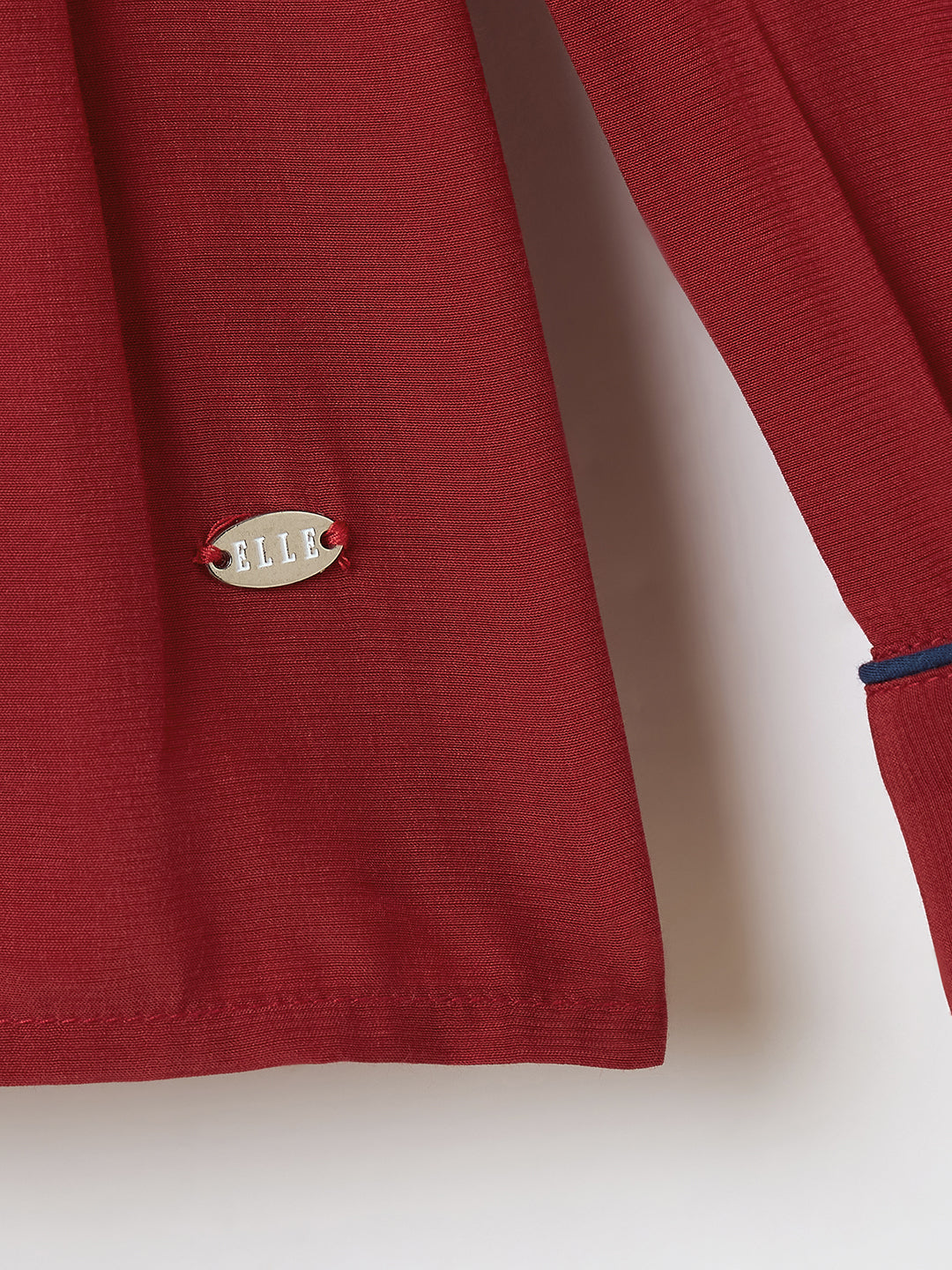 Elle Kids Blue Solid Round Neck Top