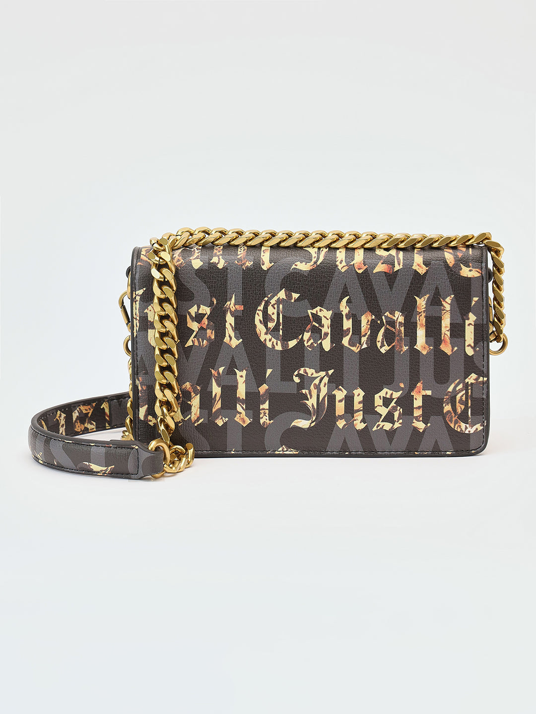 Just Cavalli Women Black Printed Crossbody Bags