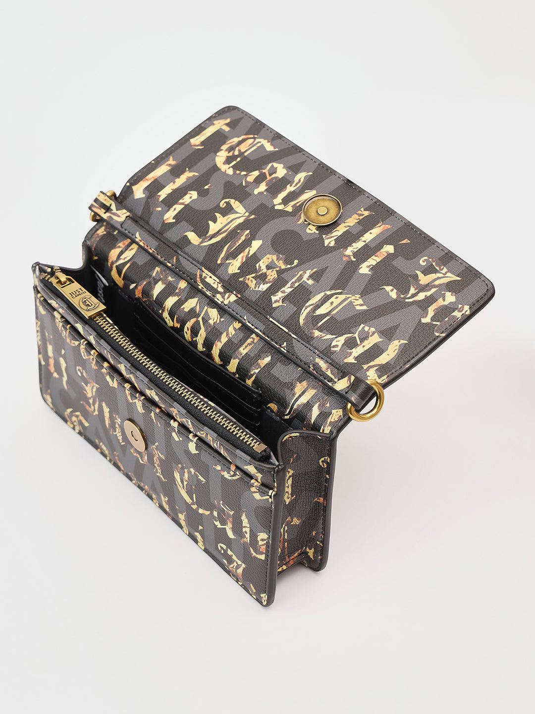 Just Cavalli Women Black Printed Crossbody Bags