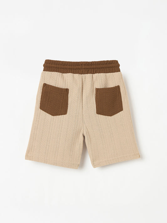 Blue Giraffe Boys Multi Regular Fit Textured Shorts