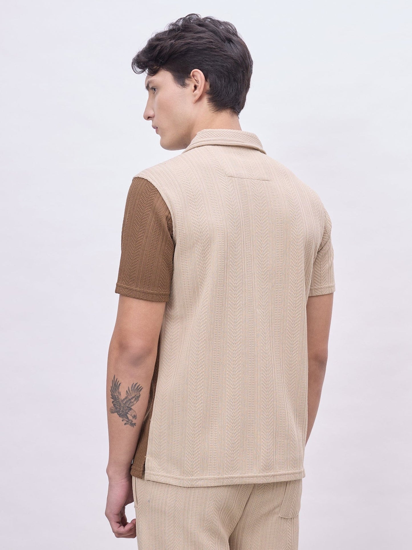 Iconic Men Multicolor Coloublocked Collar Shirt