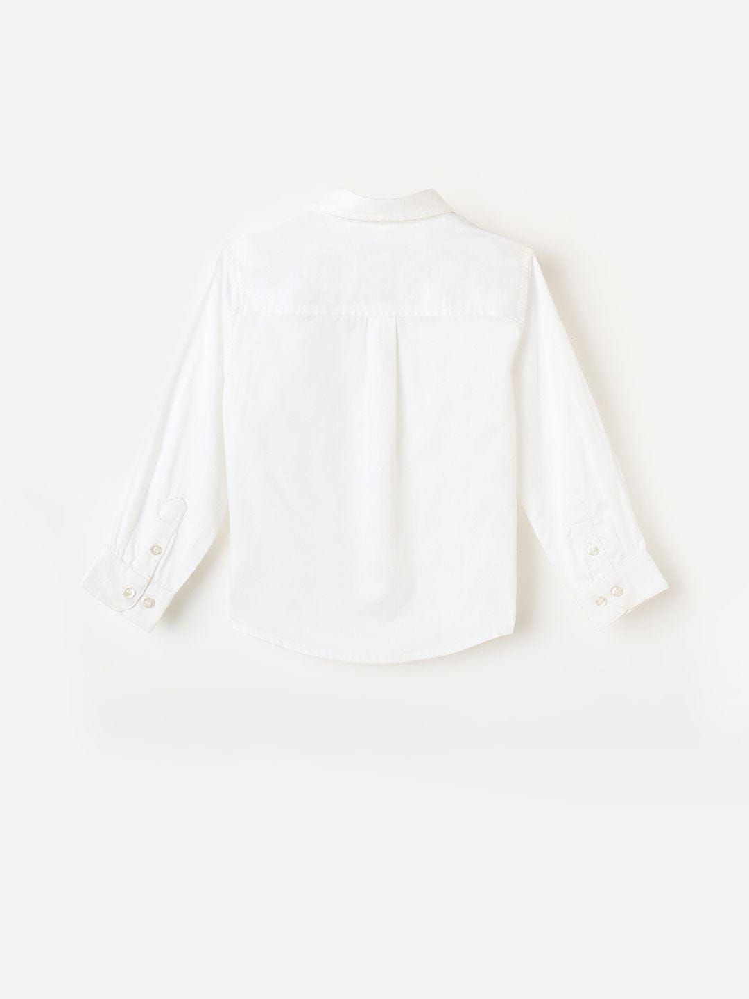 Blue Giraffe Boys White Solid Shirt Collar Shirt