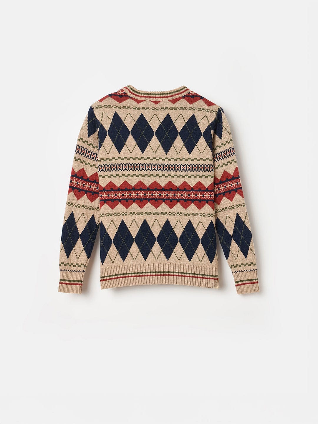 BLUE GIRAFFE Boys Multicolour Cotton Embroidered Crew Neck Flat Sweater