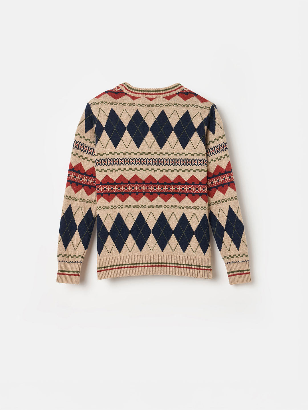 BLUE GIRAFFE Boys Multicolour Cotton Embroidered Crew Neck Flat Sweater