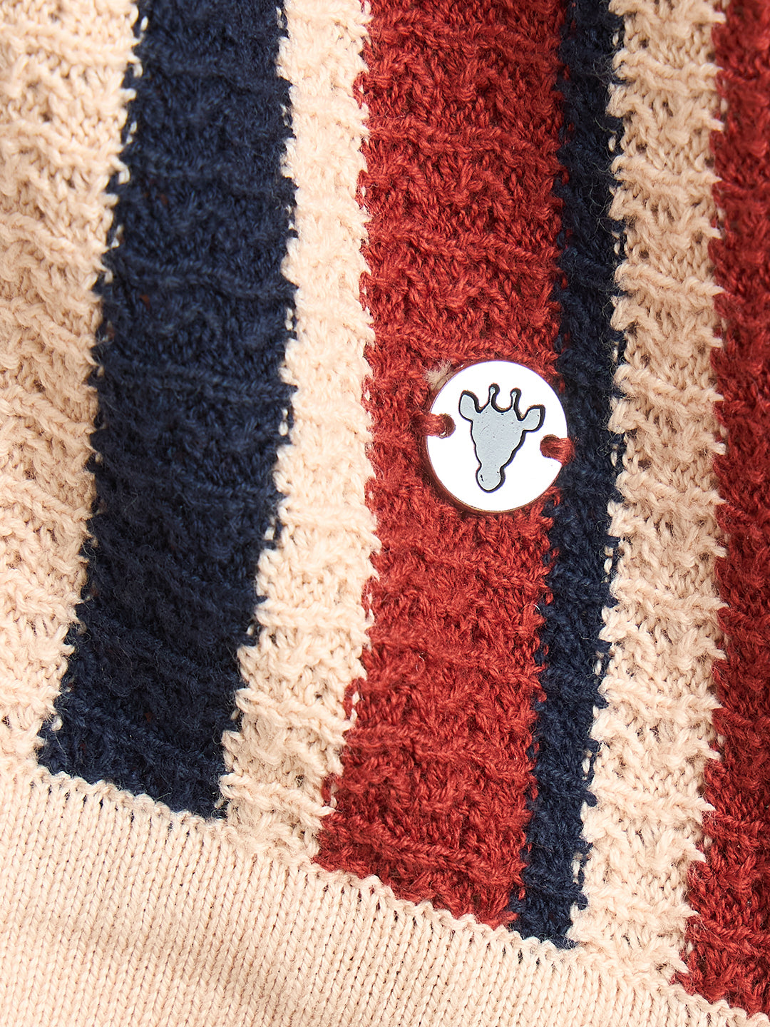 Blue Giraffe Boys Multicolor Solid Pure Cotton Round Neck Sweater