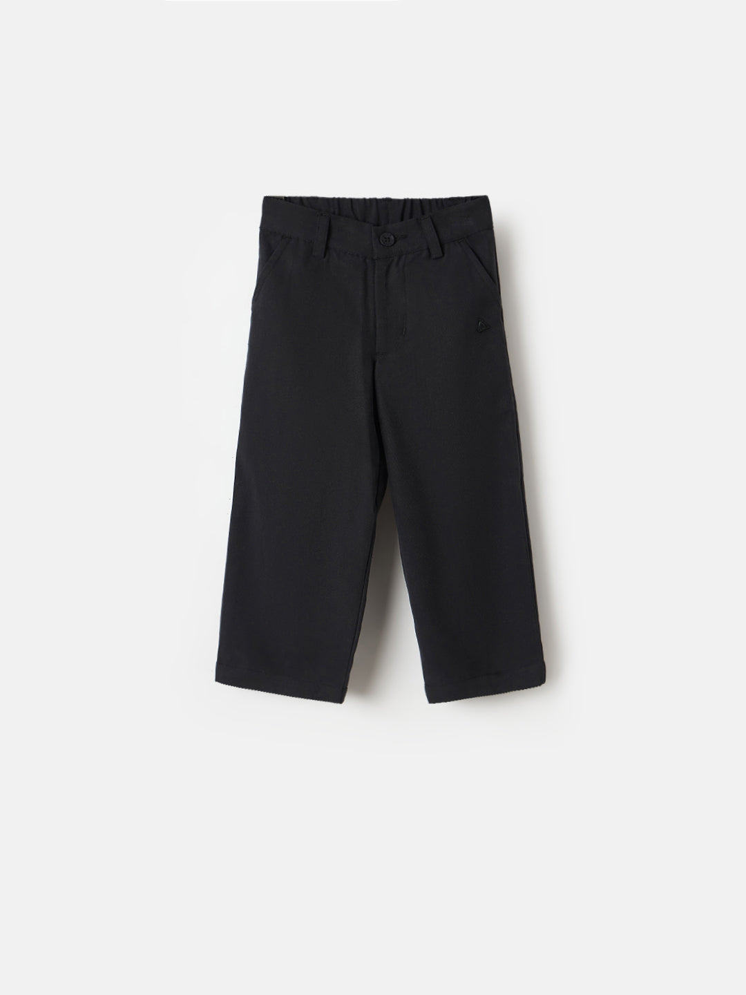BLUE GIRAFFE Boys Black Cotton Solid Trouser