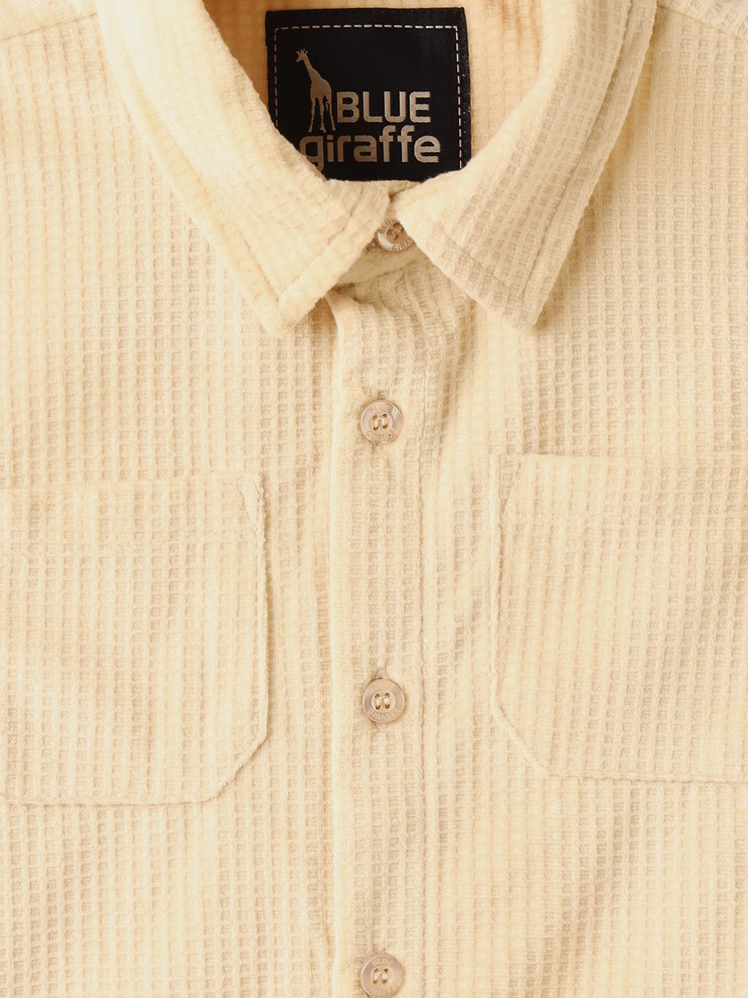 BLUE GIRAFFE Boys Cream Woven Shirt