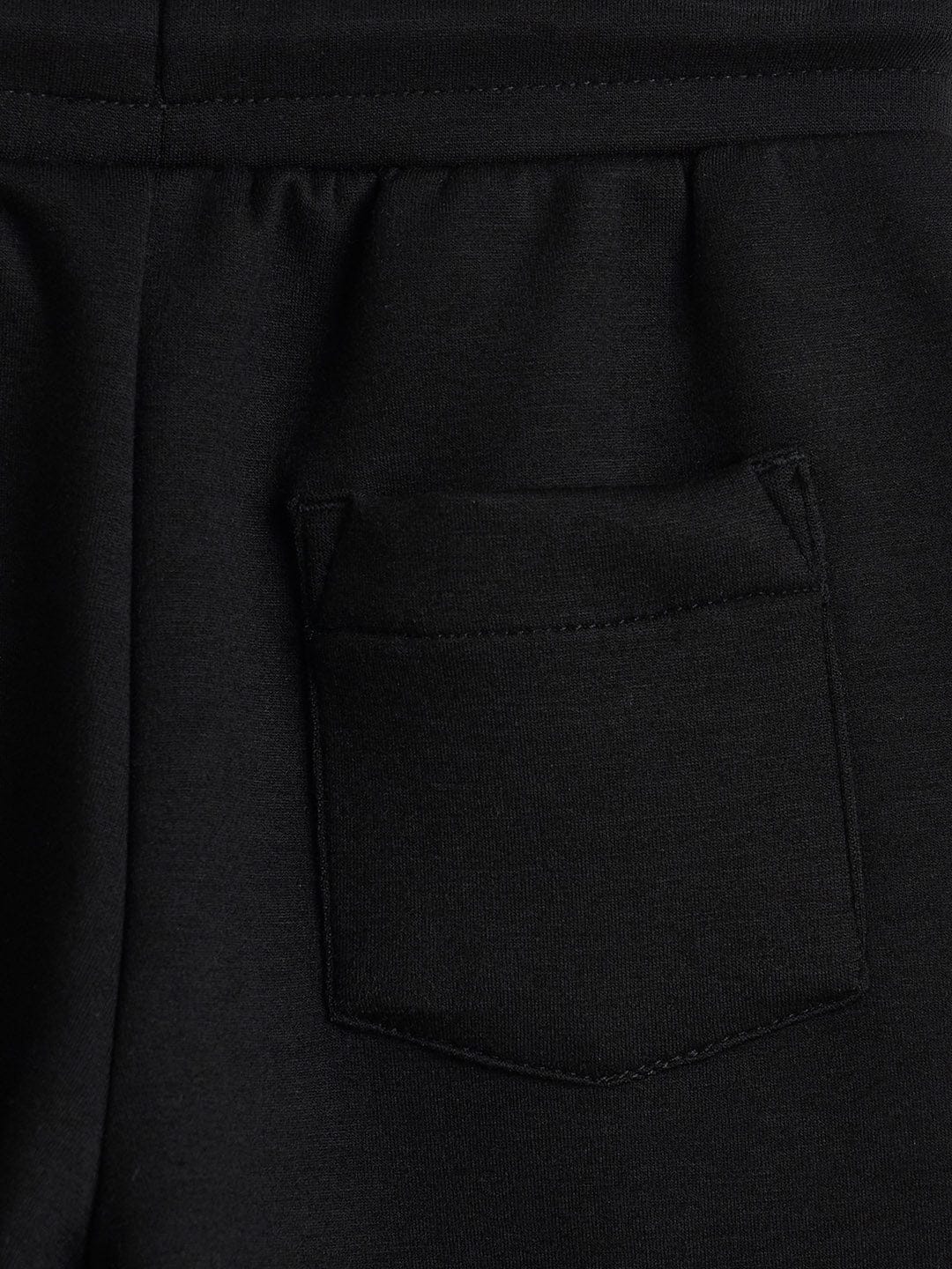 BLUE GIRAFFE Boys Black Blended Embellished Sweatpant