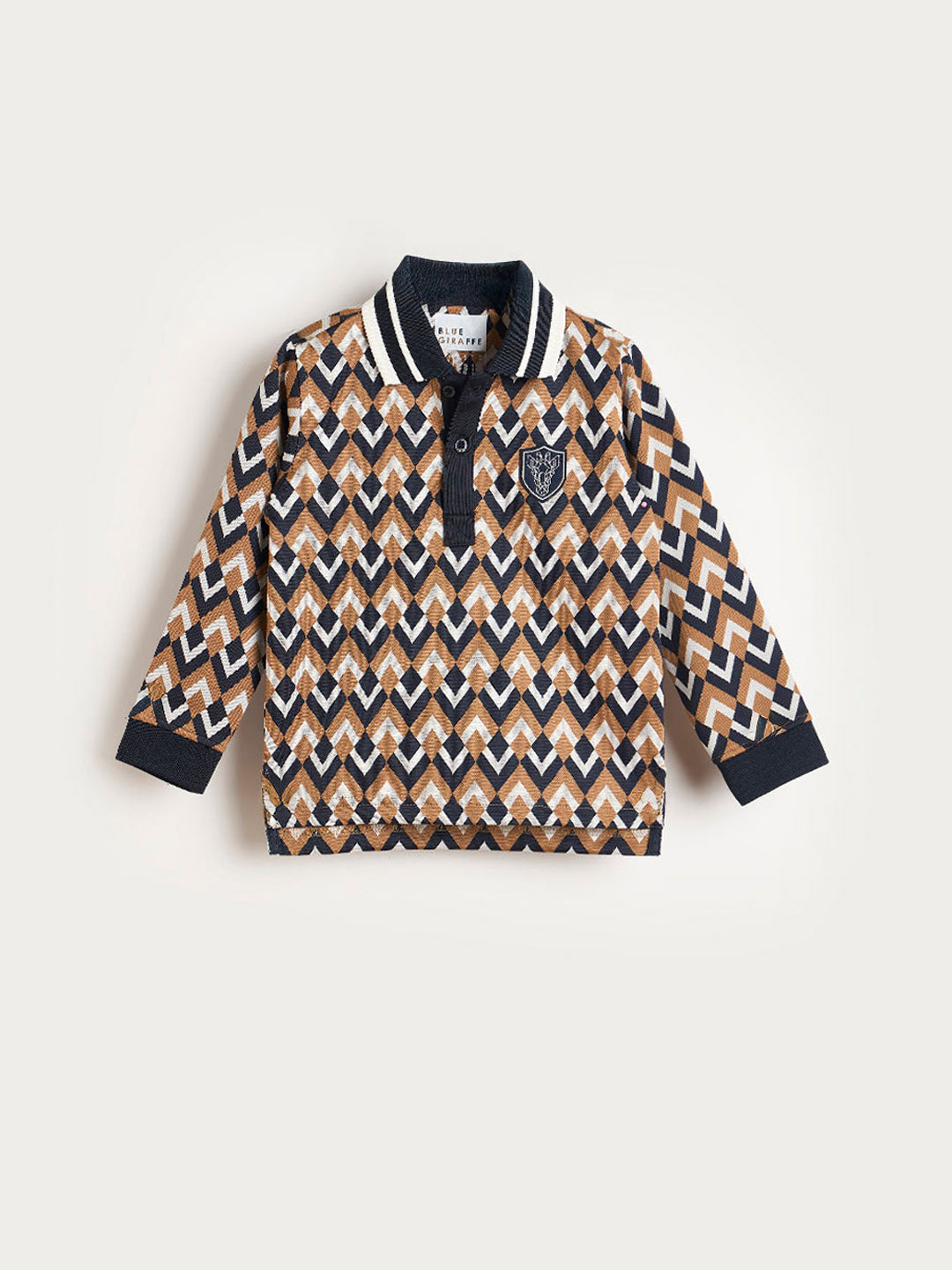 BLUE GIRAFFE Boys Multi Printed Polo Neck T-Shirt