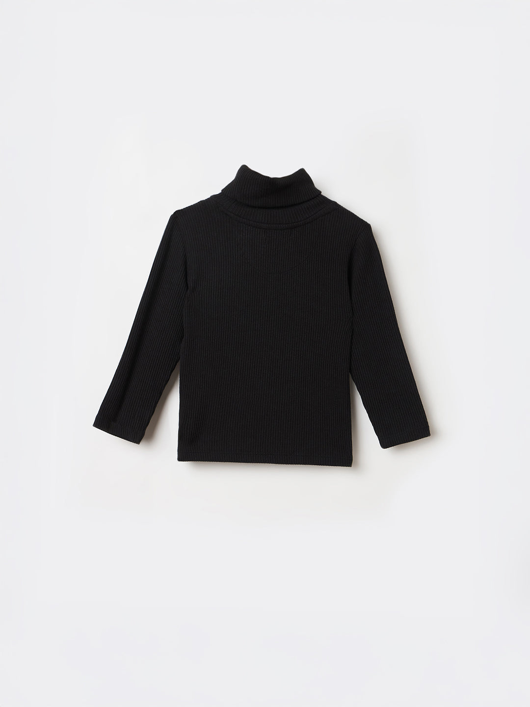 BLUE GIRAFFE Boys Black Textured High Neck T-Shirt