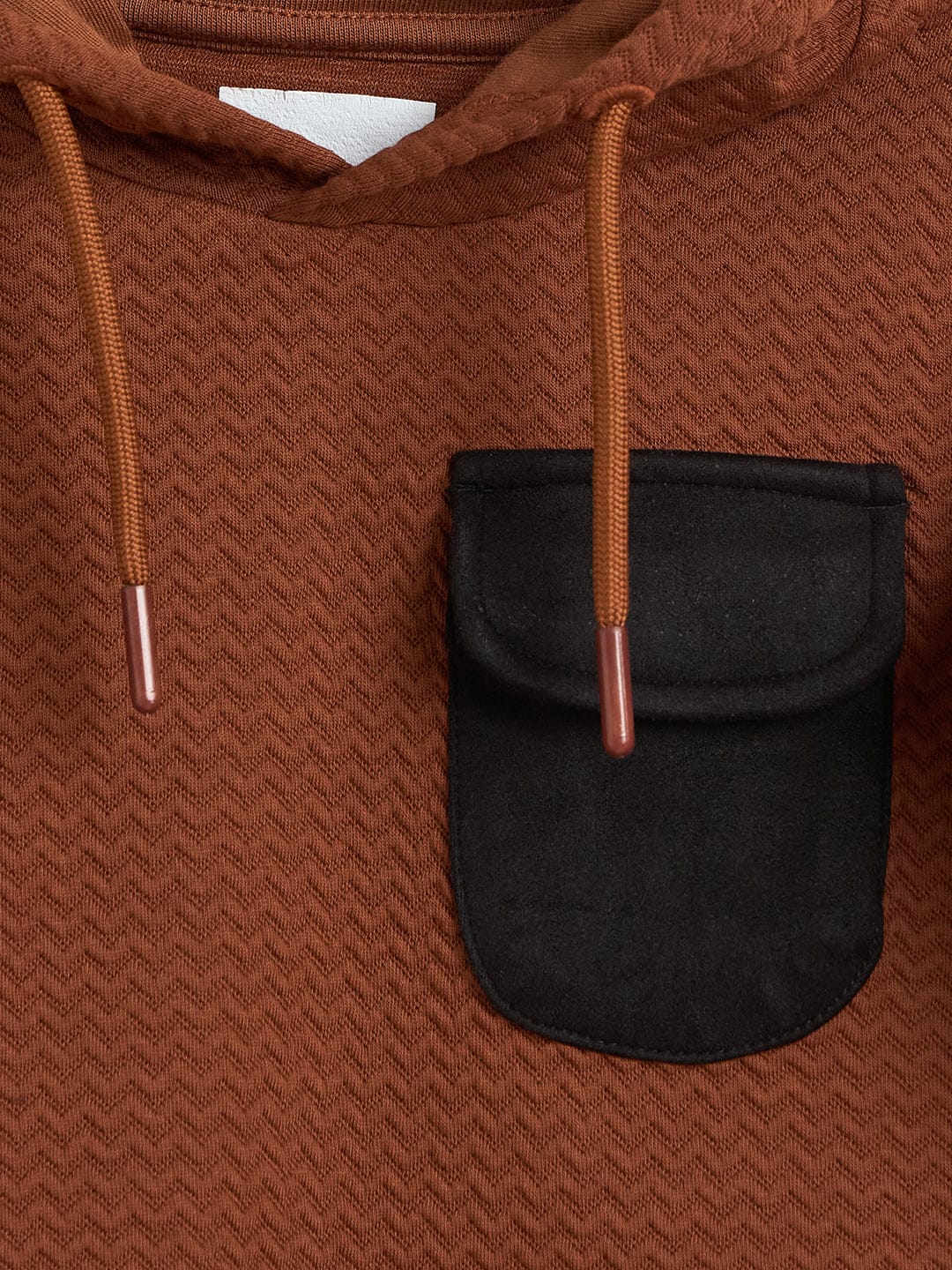 Blue Giraffe Boys Brown Solid Hoodie