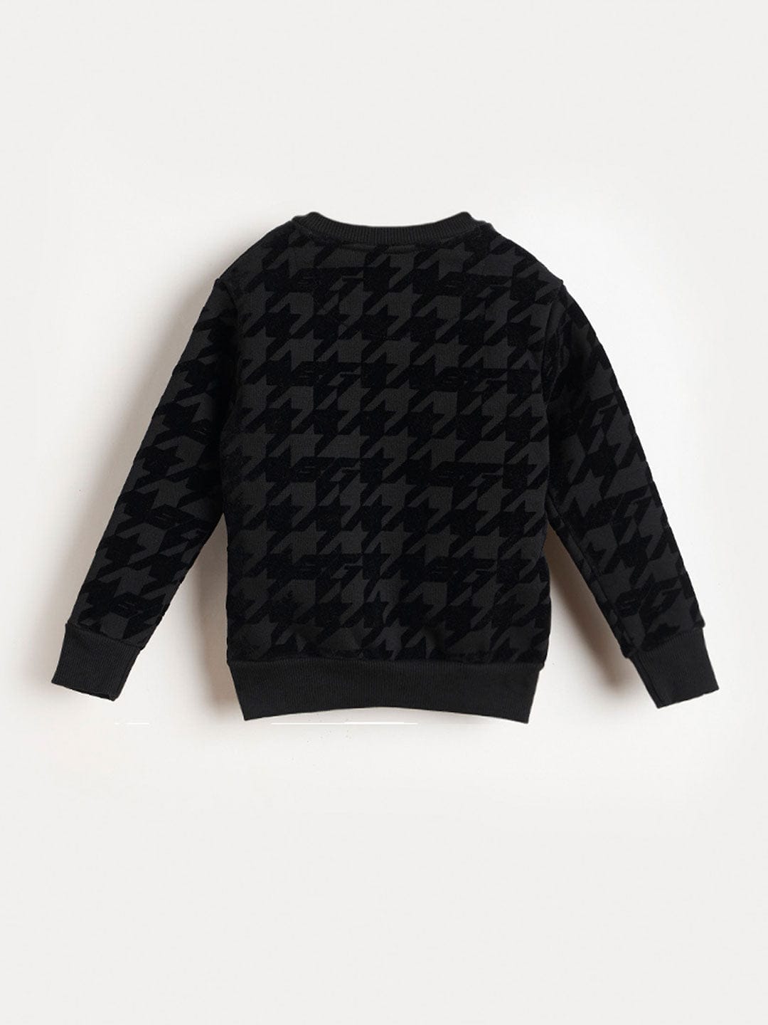 BLUE GIRAFFE Boys Black Branded Artwork Printed Sweatshirt