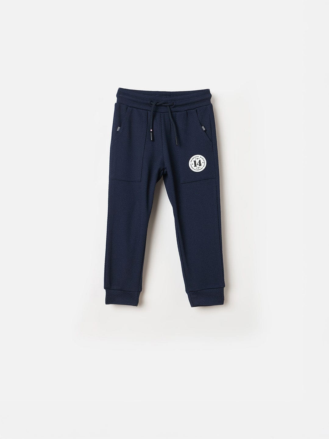 BLUE GIRAFFE Boys Navy Blue Polyester Solid Sweatpant