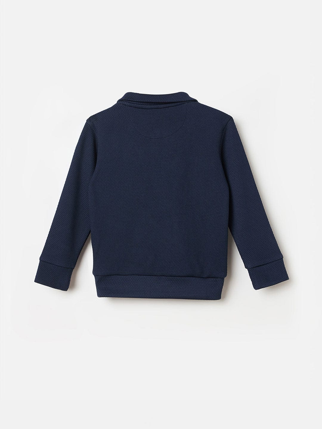 BLUE GIRAFFE Boys Navy Blue Badges And Embroidery Solid Sweatshirt