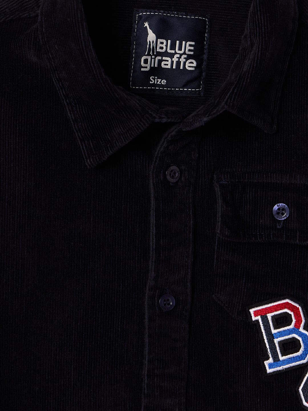 Blue Giraffe Boys Blue Solid Collar Shirt