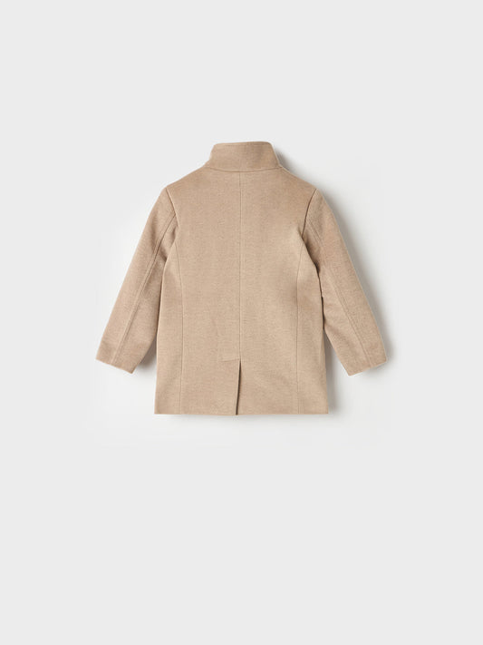 BLUE GIRAFFE Boys Beige Solid Overcoat