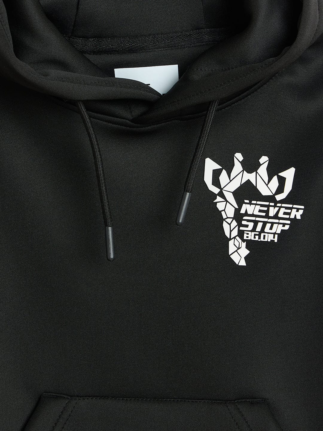 Blue Giraffe Boys Regular Fit Black Logo Sweatshirt