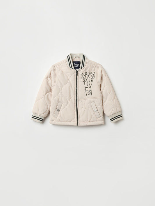 BLUE GIRAFFE Boys Off White Quilted Jacket