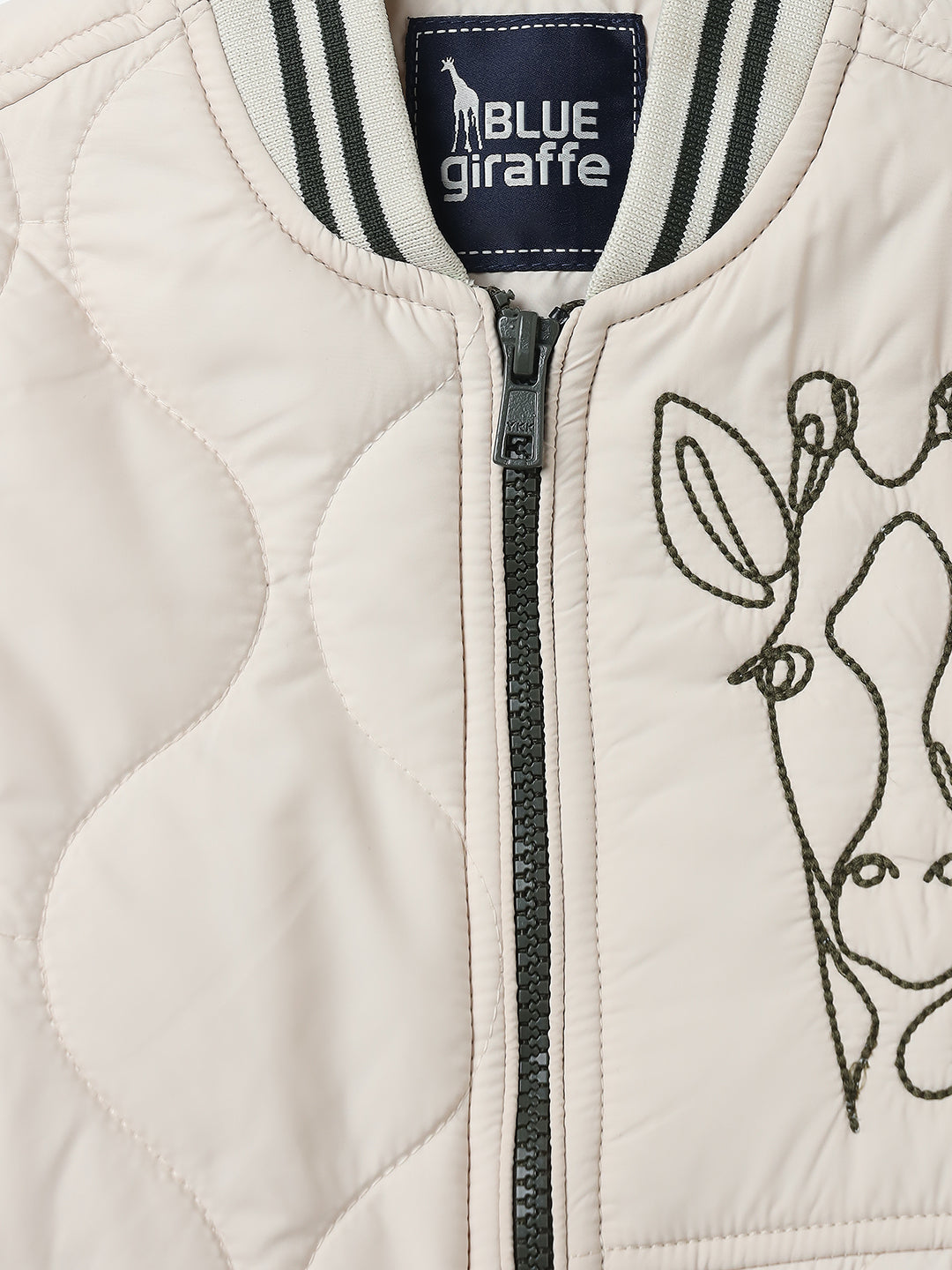 BLUE GIRAFFE Boys Off White Quilted Jacket