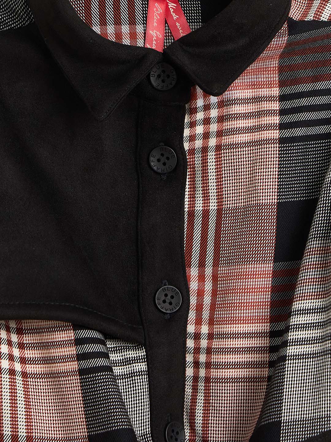 Blue Giraffe Girls Multicolor Check Collared Dress