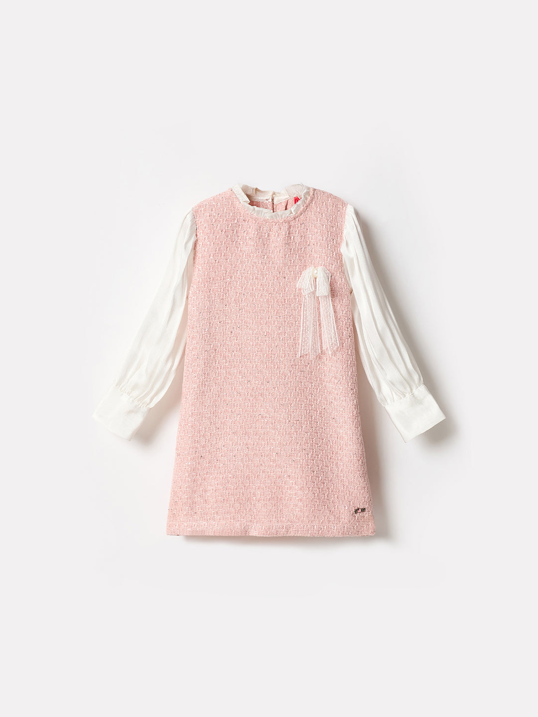 Blue Giraffe Girls Multi Solid Round Neck Dress