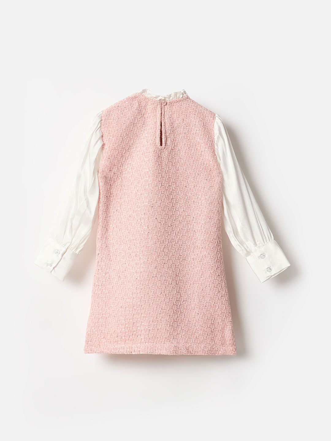 Blue Giraffe Girls Multi Solid Round Neck Dress