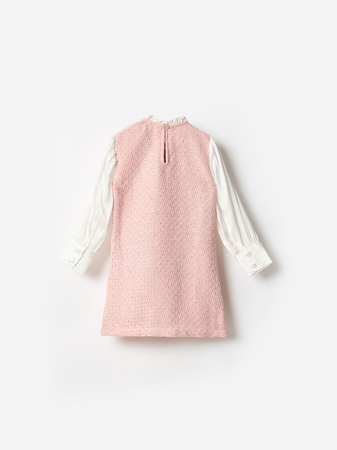 Blue Giraffe Girls Multi Solid Round Neck Dress