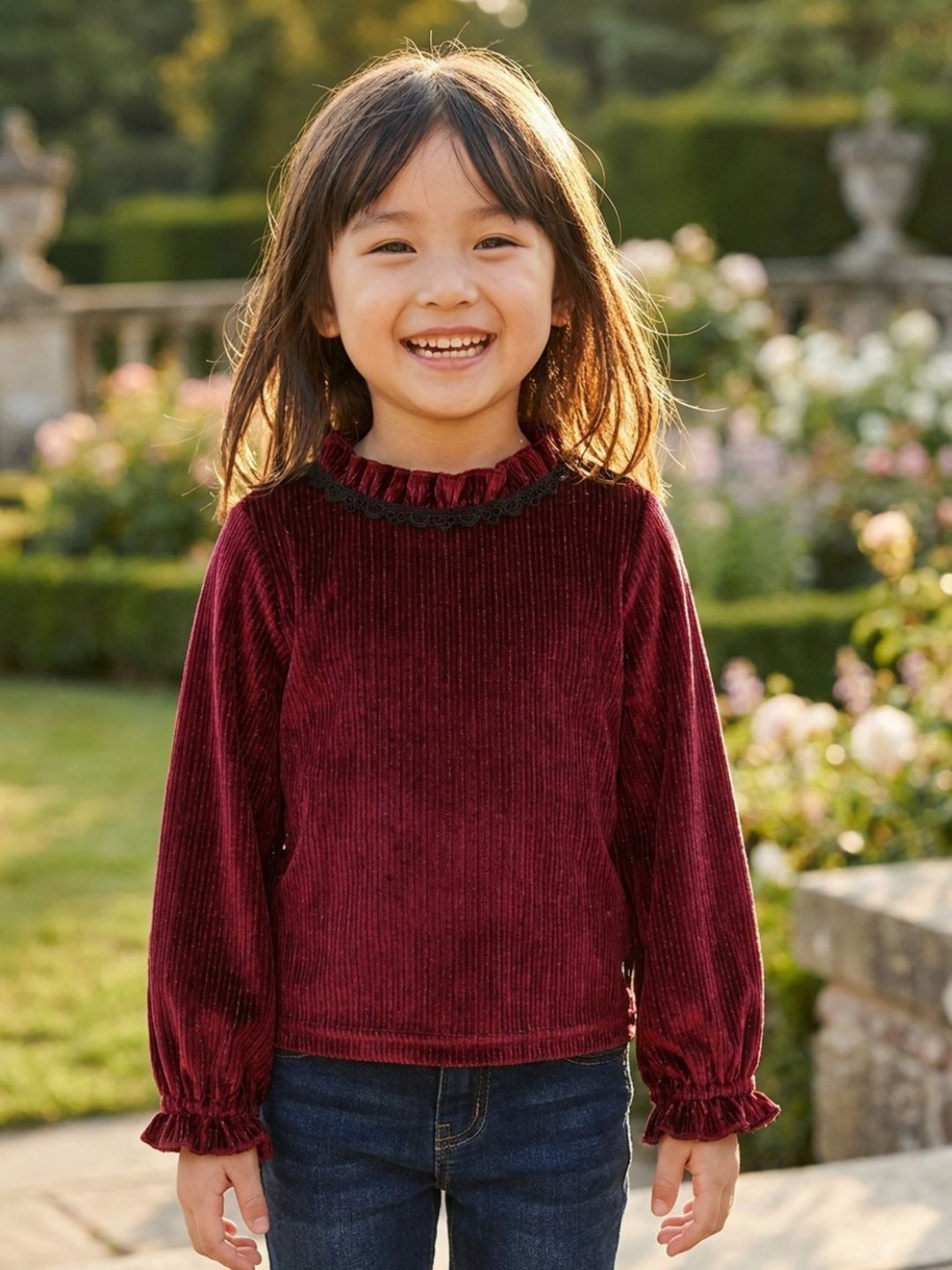 BLUE GIRAFFE Girls Top Win Knitted Pullover Top