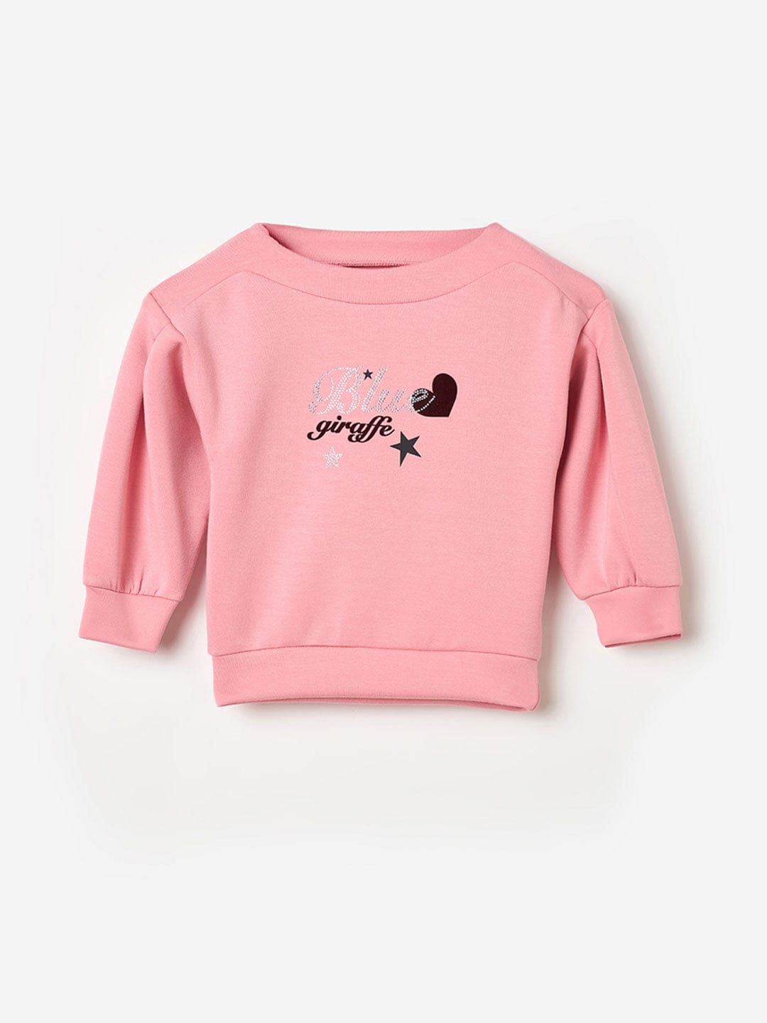 BLUE GIRAFFE Girls Pink Printed Sweatshirt