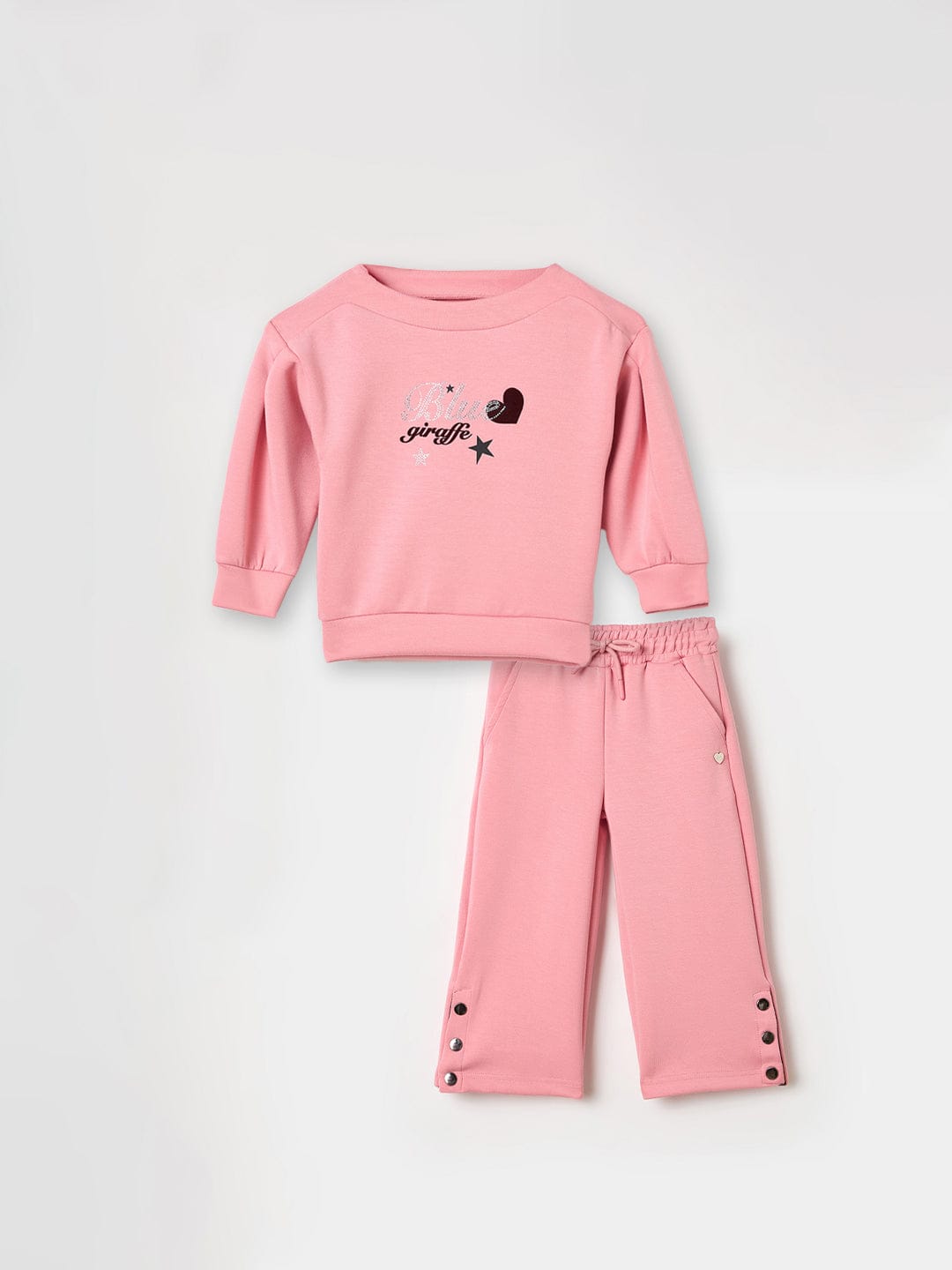 BLUE GIRAFFE Girls Pink Printed Sweatshirt