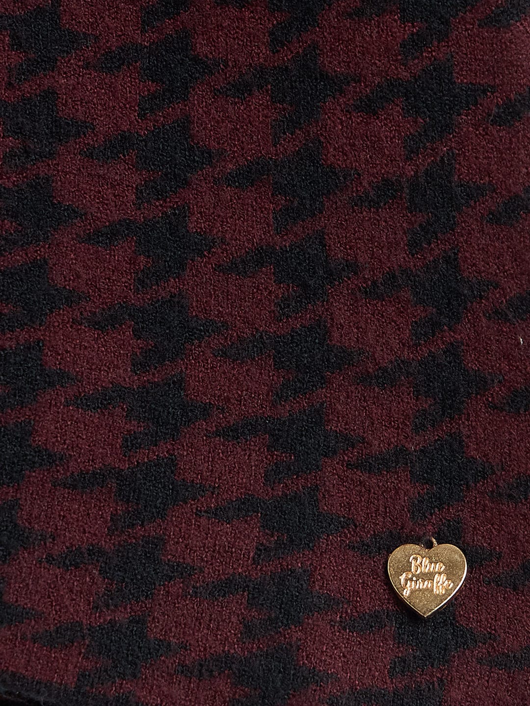 Blue Giraffe Girls Maroon Textured Round Neck Dress