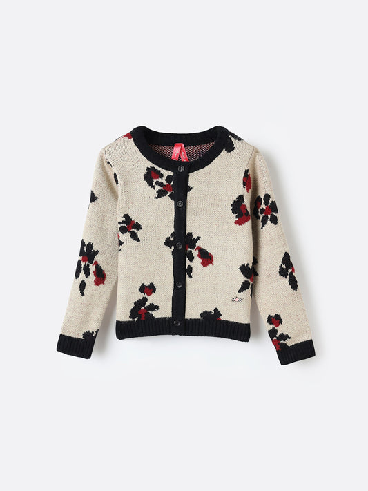 Blue Giraffe Girls Multi Solid Crew Neck Sweater