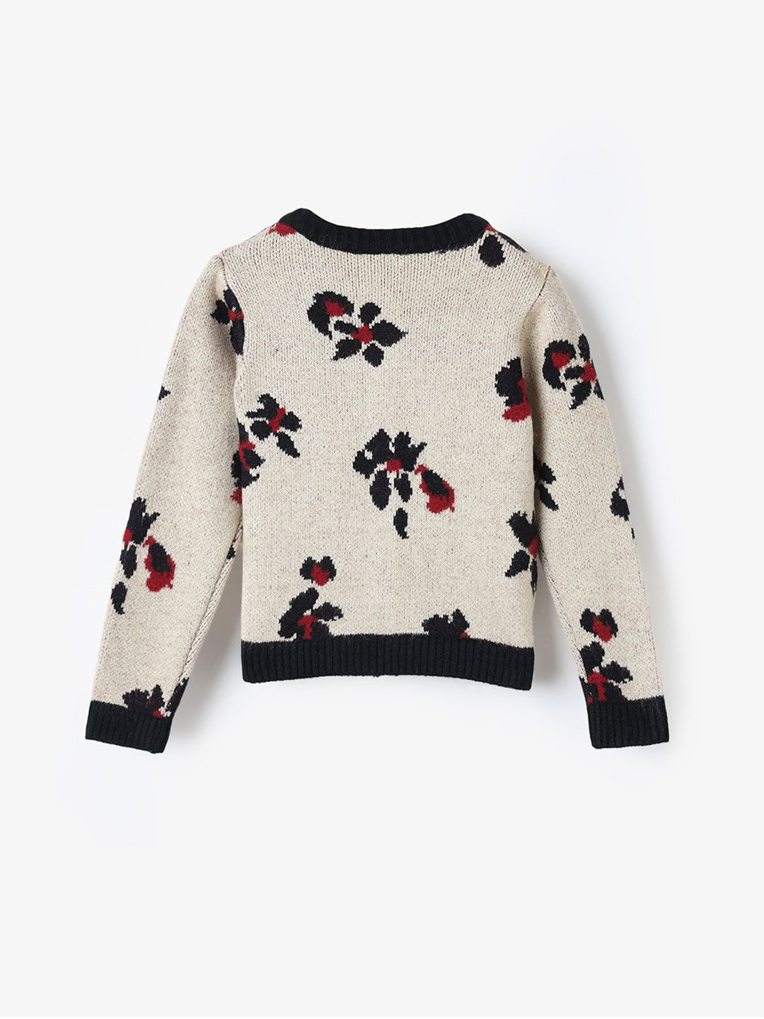 Blue Giraffe Girls Multi Solid Crew Neck Sweater