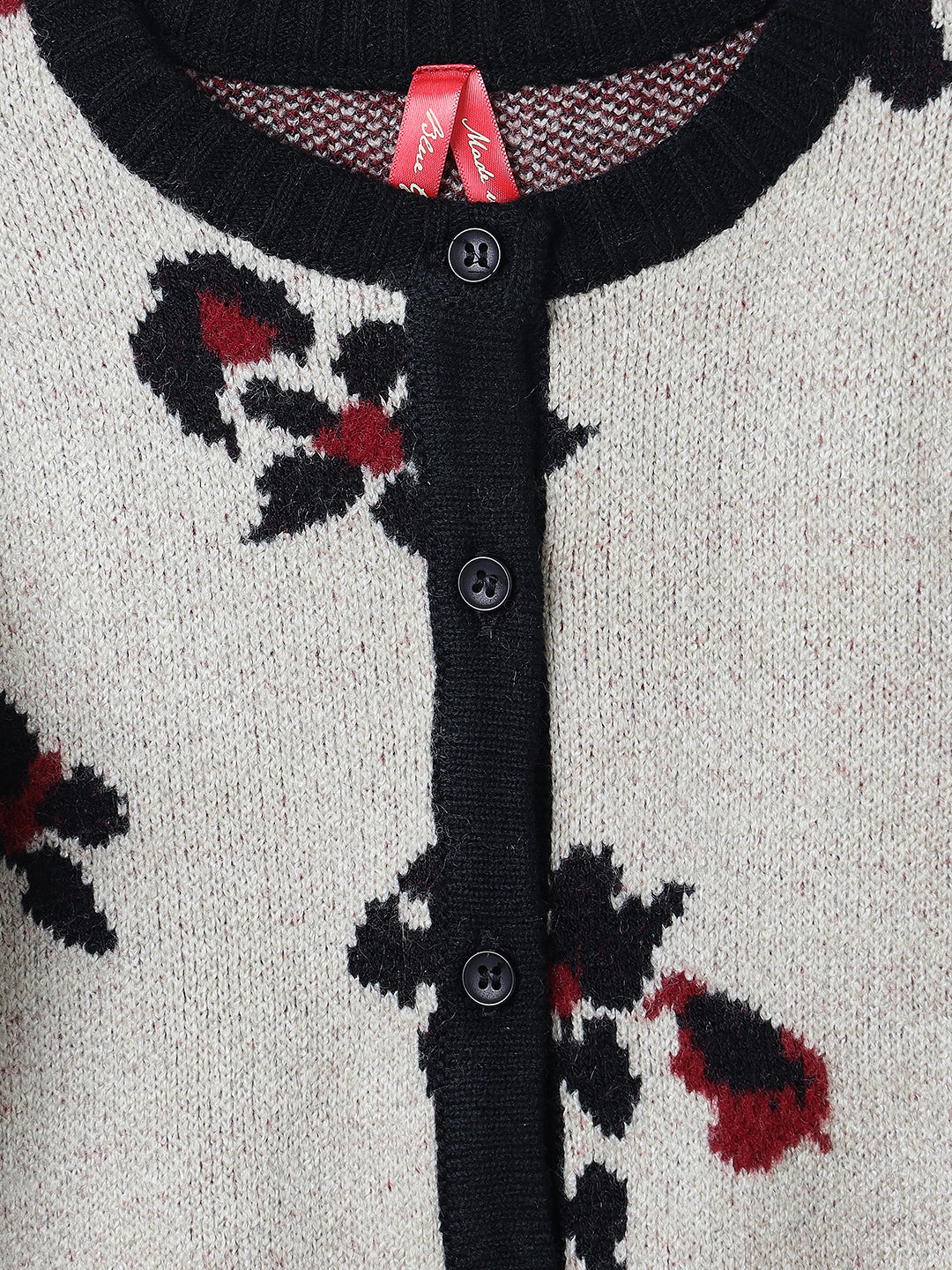 Blue Giraffe Girls Multi Solid Crew Neck Sweater